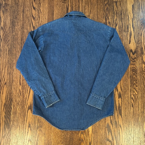 Vintage Western Denim snap button shirt (very Polo esque) maybe 70s era - Picture 9 of 11